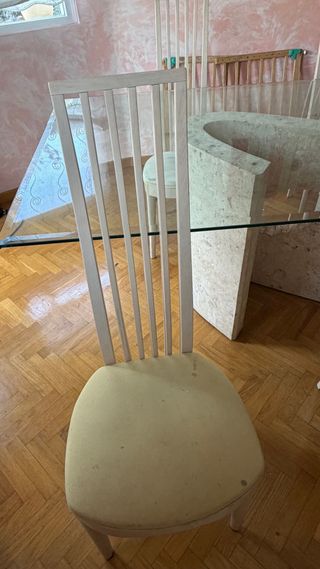 Tavolo da pranzo in pietra e cristallo