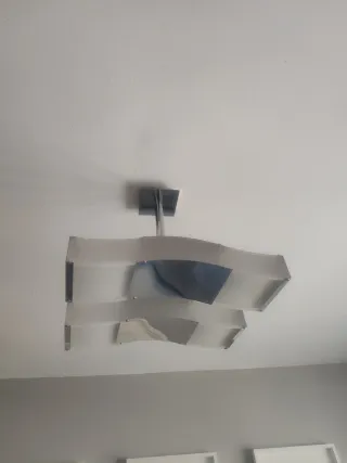 Lámpara de techo moderna plata y cristal