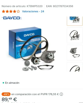 Kit distribución + bomba agua Dayco KTBWP5320