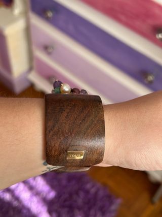Brazalete Tous de Madera y Gemas engarzadas en Oro