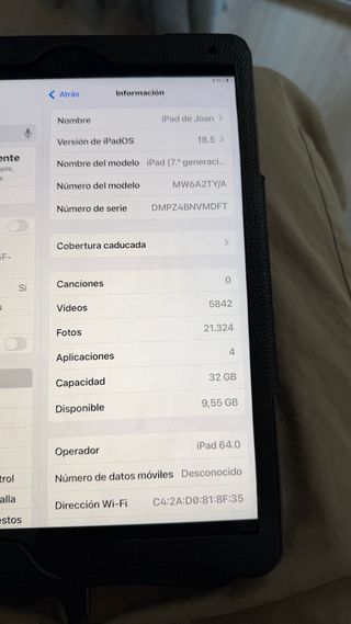 Apple iPad Negro/Plateado 7a generacion