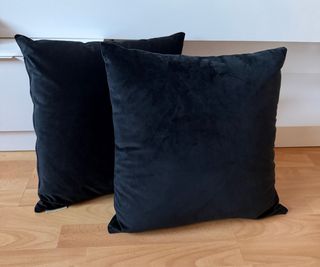 Conjunto de 2 cojines de terciopelo negro