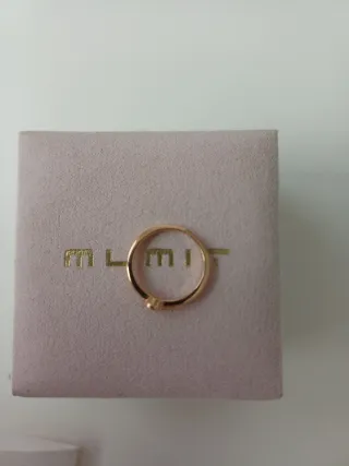 Anillo oro rosa 18k con diamante 0.1ct