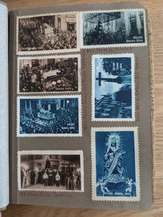 Álbum 133 sellos Semana Santa Málaga 1940