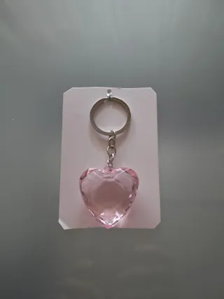 Portachiavi a forma di cuore rosa