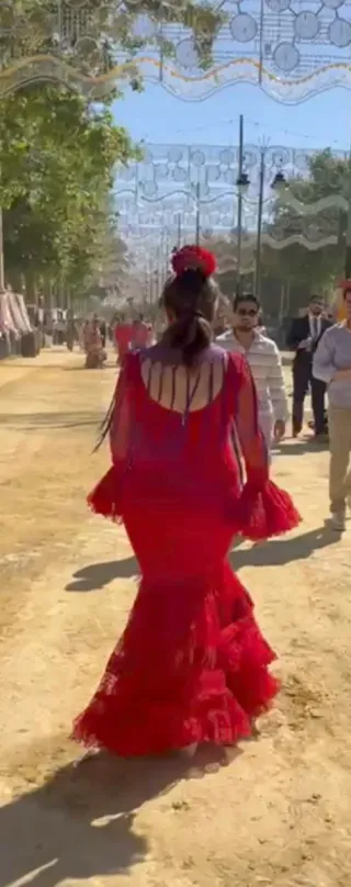 Traje de flamenca rojo mujer talla 40