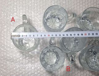 Antiguo juego de 6 tazas de cristal tallado a mano