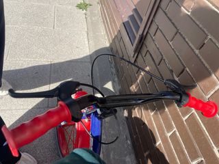 Bicicleta infantil azul y roja