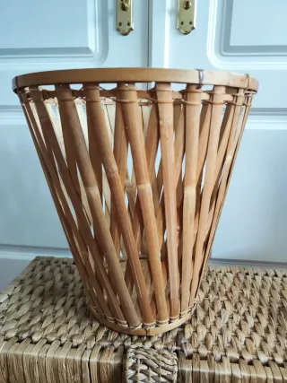 2 Cestos Bambú y Mimbre