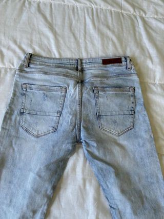 Vaqueros Zara Hombre Desgastados Azul Claro 42