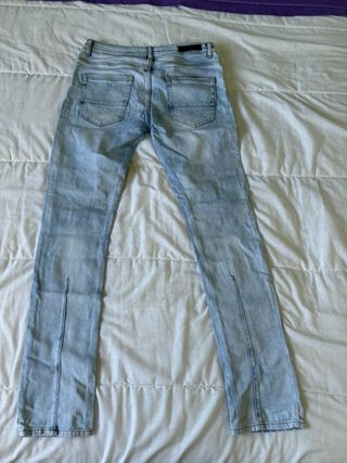 Vaqueros Zara Hombre Desgastados Azul Claro 42