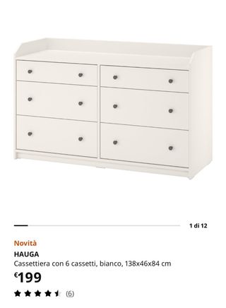 Cassettiera Ikea HAUGA 6 cassetti