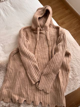 Jersey largo Zara beige talla única