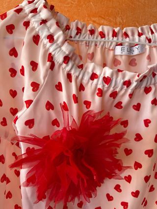 Blusa Elsy Estampado Corazones Roja