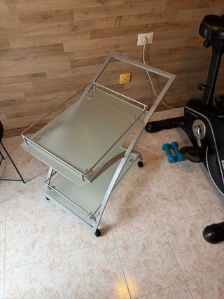 Carrito bar cristal templado gris