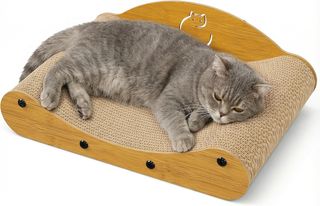 Divano tiragraffi per gatti effetto legno