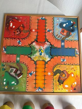 Antiguo Parchís Oca Pitufos Años 80