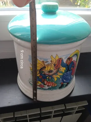 Biscottiera vintage ceramica decorata