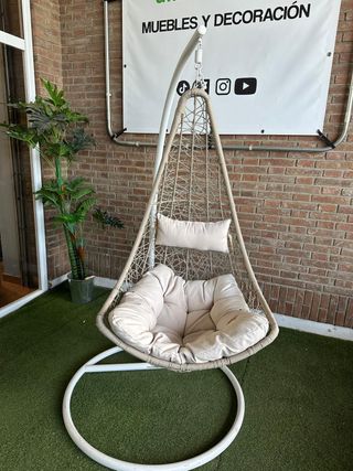 Silla Mecedora  Colgante  Beige