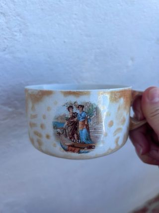 Juego 2 Tazas Vintage Cerámica