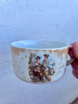 Juego 2 Tazas Vintage Cerámica