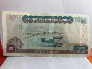 Billete 20 dinares Túnez 1980