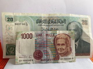 Billete 20 dinares Túnez 1980