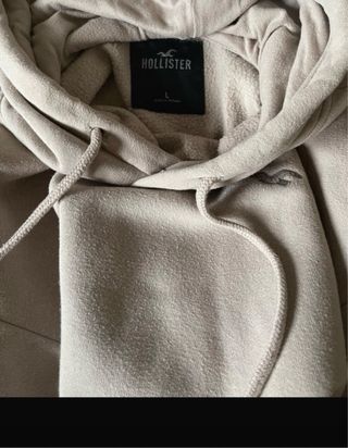 Sudadera Hollister Beige con Capucha