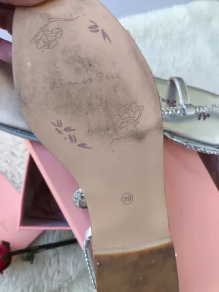 SANDALIAS STRASS PIEL