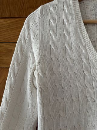 Jersey Ralph Lauren mujer trenzado blanco