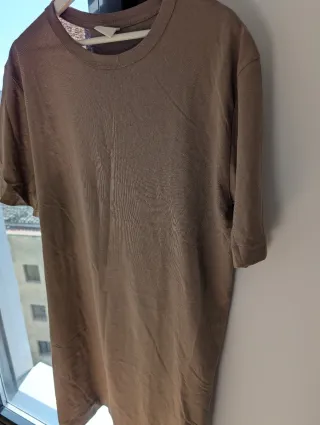 Vestido H&M manga corta marrón