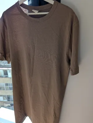 Vestido H&M manga corta marrón