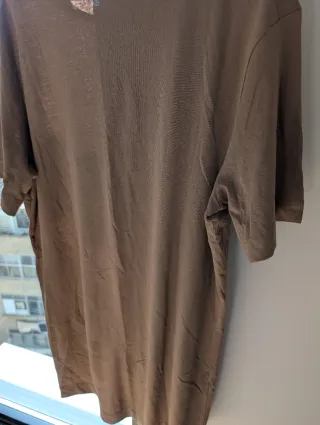 Vestido H&M manga corta marrón