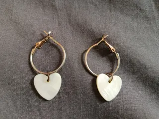 Pendientes Aro Corazón Blanco