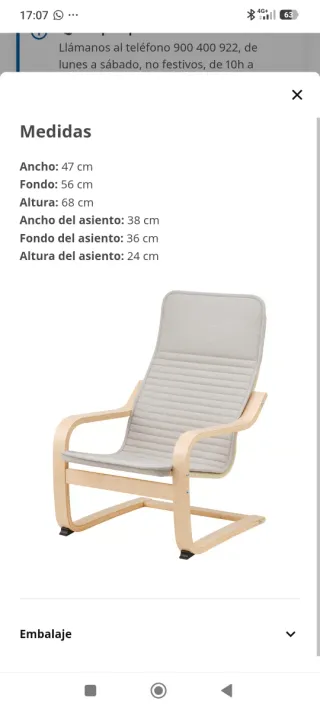 Mecedora infantil madera y tela