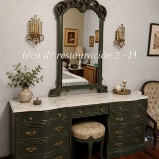 Tocador Cómoda con Espejo Estilo Años 80