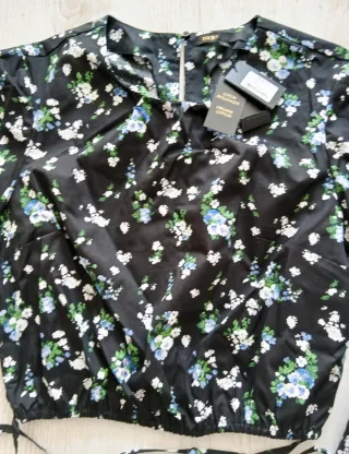Blusa floral Maje negra multicolor