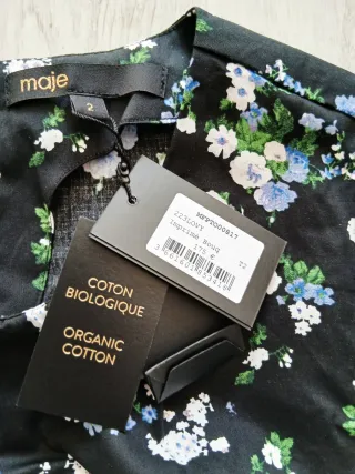 Blusa floral Maje negra multicolor