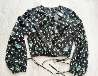 Blusa floral Maje negra multicolor