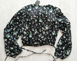 Blusa floral Maje negra multicolor