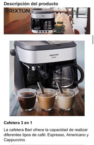 Cafetera Prixton Bari