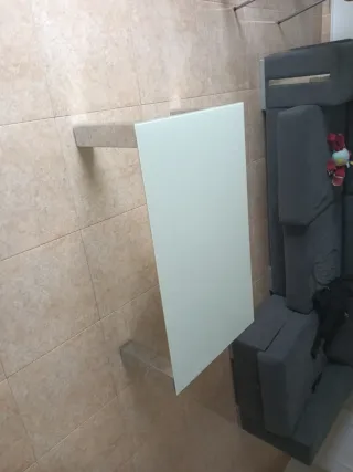 Mesa de centro cristal y metal