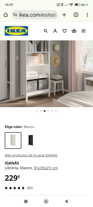 Librería blanca IKEA IDANA