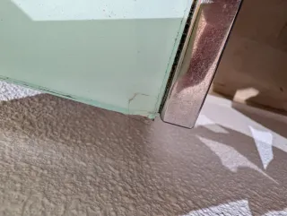 Mesa de centro cristal y metal