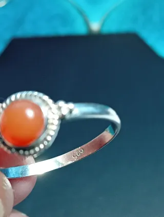 Anillo Plata Ley cornalina talla 24mm grande