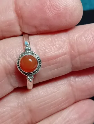 Anillo Plata Ley cornalina talla 24mm grande