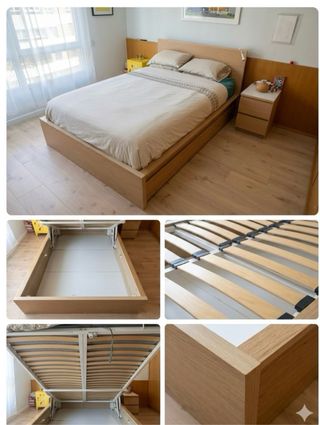 Canapé abatible IKEA MALM 135x190 con gran almacen