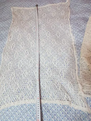 Set 2 Centrini Tessuto Bianco e Giallo