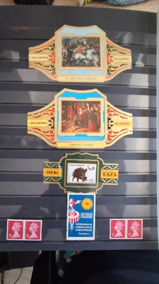 Coleccion Billetes Vitolas y Sellos antiguos. URGE