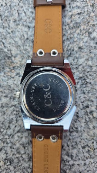 Reloj C&C Correa Marrón y Caja Plateada